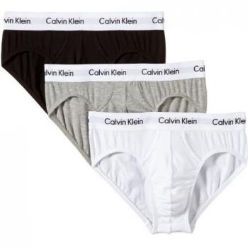 Calvin Klein Men's 3-Pack Cotton Stretch Hip Briefs - Black/Grey/White - Size: Extra Large