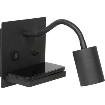 Aplique de pared LED Upround negro 4W 355lm GU10 con brazo lector