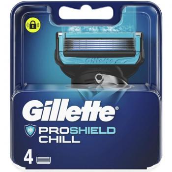 Gillette ProShield Chill - Recambios para maquinilla de afeitar Fusion ProShield Chill, Paquete de 4 Cuchillas de Afeitar Hombre