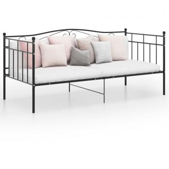 Estructura de sofá cama de metal negro 90x200 cm sin colchón vidaXL