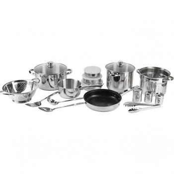 Batería de cocina Renberg 18 piezas acero inoxidable inducción