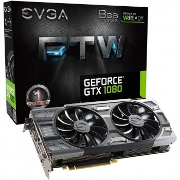 EVGA NVIDIA GeForce GTX 1080 FTW Gaming ACX 3.0 Cooling, 8GB GDDR5X, PCI Express 3 Graphics Card - Black