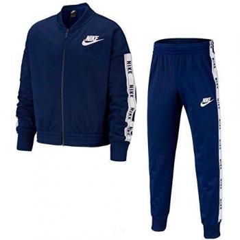NIKE G NSW TRK Suit Tricot Chándal, Niñas, Blue Void/White/Blue Void/