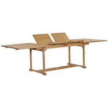 Mesa de jardín extensible de teca 180-280x100x75 cm