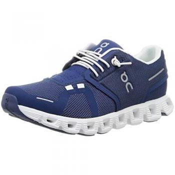 ON RUNNING Cloud 5 Denim White Trainers, Size: 4, Colour: Navy, Fabric - Female
