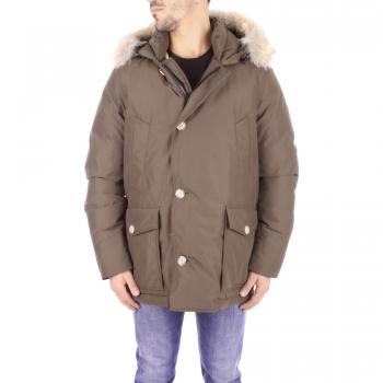 Woolrich Men's Arctic Anorak Jacket with Detachable Fur, Dark Green, Size XL