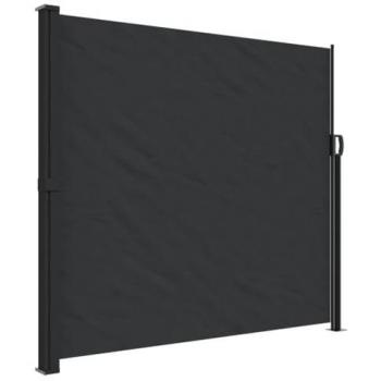 Toldo lateral retráctil 180x300 cm, color negro, resistente al agua y rayos UV, pantalla de privacidad para jardín, patio y balcón