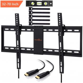 Soporte TV De Pared Perlegear Articulado Inclinable – Soporte De Pared Para Pantallas De 32-70’’ LCD OLED Plasma Televisores De Pantalla Plana – Brazo Ultra Fuerte Para Soportar 60kg – Resistente, Elimina Los Reflejos – Cable HDMI Y Nivel De B