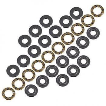 WEONE 5 x 12 x 4 mm Acero Plata 3-Piezas F5-12M precisa miniatura axial rodamiento axial de bolas