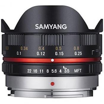 Samyang 7,5/F 3,5 UMC Fish-Eye MFT - Objetivo fotográfico para Micro Cuatro Tercios, Negro