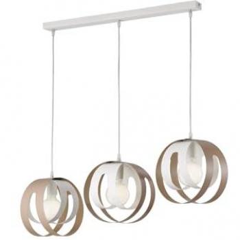 Suspensión 3 Luces Tobias Hierro Lacado Blanco y Dove con Carril