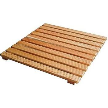 Pedana de ducha cuadrada antideslizante de madera 57 x 57 cm
