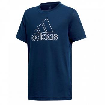 Adidas DJ1152 140 Camisa y Camiseta Manga Corta Cuello Redondo Elastano, Poliéster Marina, Blanco - Camisas y Camisetas