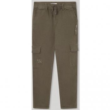Pepe Jeans - Pantalón Tadeo verde con diseño cargo y cintura elástica para niño