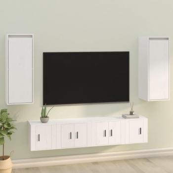Armario de pared Persas 2 piezas Blanco 30x30x80 cm Madera maciza de Pino