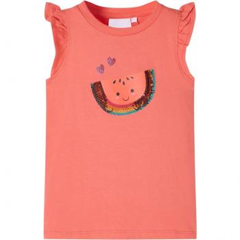 Camiseta infantil de manga volante coral 140