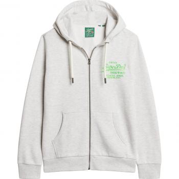 Superdry Vintage Logo Hooded Sweatshirt, Ice Grey Marl, 2XL