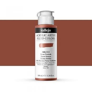 Vallejo : Fluid Artist Acrylic Paint : 100ml : Burnt Sienna