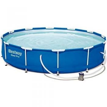 Piscina Bestway Steel Pro Frame redonda 366 x 76 cm con bomba de filtración desmontable