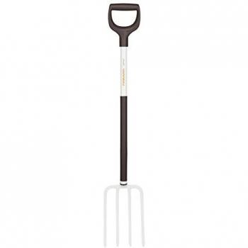 Vidle Ligera Fiskars de 113 cm para suelos suaves con 4 dientes y mango de aluminio