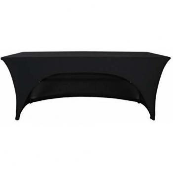 Sábana ajustable negra con abertura para mesa plegable de 180 cm
