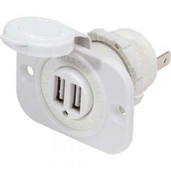 Blue Sea 1016200 12V DC Dual USB Charger Socket - White