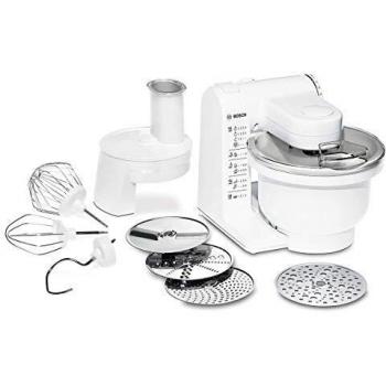Robot de cocina Bosch MUM4427 500W, 47 funciones, set de pastelería, 4 discos, 3.9L, color blanco