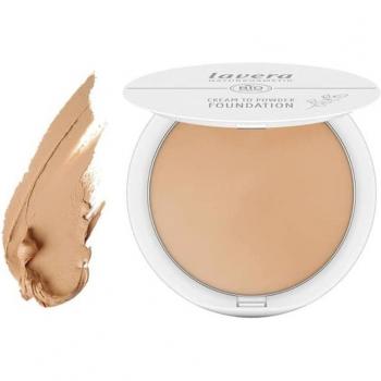 Lavera Organic Cream to Powder Foundation - 02 Tanned, Vegan, Moisturizing, Intensive Coverage (10.5g)