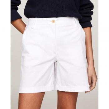Pantalón Corto Chino de Mujer Tommy Hilfiger Regular Fit Blanco (Th Optic White) - Talla 36