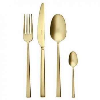Cubertería de 24 piezas Sambonet Rock Antique Champagne Monobloc
