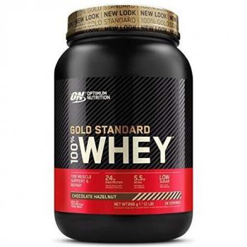 Optimum Nutrition Gold Standard Whey Protein Powder Muscle Building Supplements with Glutamine and Amino Acids, Chocolate Hazelnut, 28 Servings, 900 g