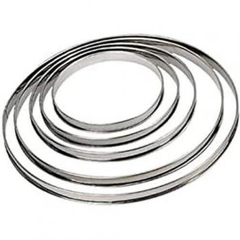Círculo para Tarta de Acero Inoxidable Ø26 cm, Altura 2 cm, Compatible con Todos los Fuegos e Inducción