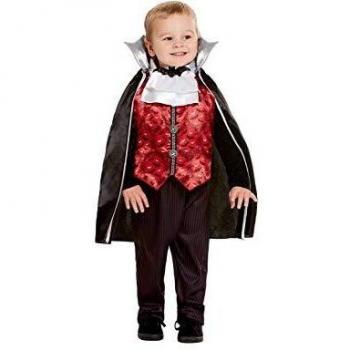 Smiffys 50798T1 - Disfraz de vampiro para niños, color rojo, edad de 1 a 2 años