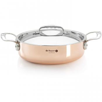 Cazuela de cobre Inocuivre con asas y tapa de inox De Buyer