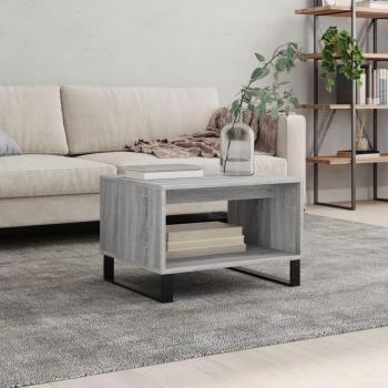 Mesa de centro de madera de ingeniería 60x50x40 cm en color Blanco y Negro, con acabado brillante, adecuada para salón o comedor, modelo vidaXL