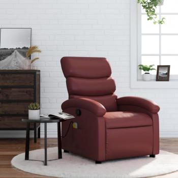Sillón de masaje reclinable de cuero sintético en colores negro, crema y marrón