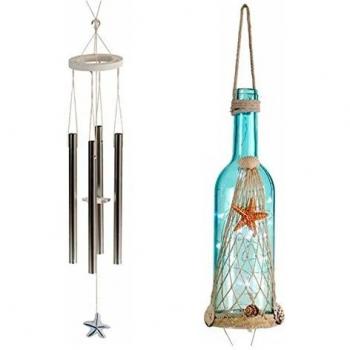 Gift Decor S3601458 Decoración Colgante Cristal y Luces Led, Multicolor, 9 x 90 x 9 cm