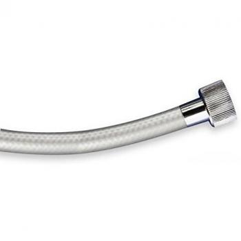 TATAY Manguera de Ducha Loop Reforzado, 2M, Flexo de PVC, Rosca Universal G 1/2, Gris Metalizado