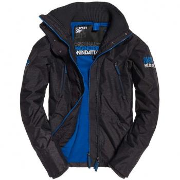 Superdry - Abrigo - para Hombre Gris Charcoal Marl/Denby Blue