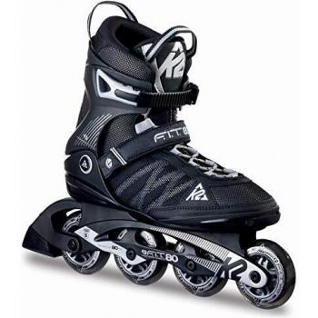 K2 F.I.T. 80 hombres-Patines en línea de 2016, Color Negro Black/Silver, Talla 44.5 [Exclusiva Amazon]