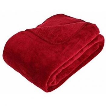 Plaid de microfibra rojo 180x230 cm
