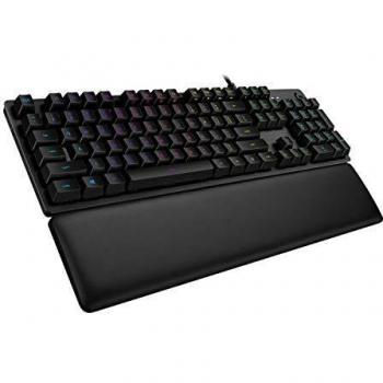 Teclado Mecánico Gaming Logitech G513 Carbon con Retroiluminación RGB, Interruptores Táctiles GX Brown y Reposamuñecas USB QWERTY