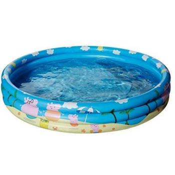 Piscina Hinchable Peppa Pig 122 x 23 cm Azul con Tres Anillos