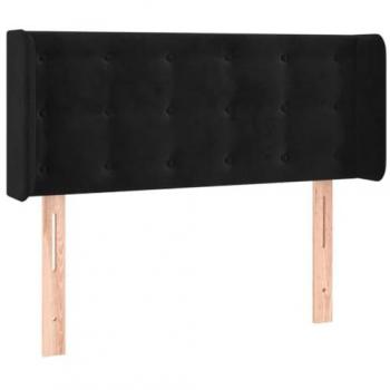 Cabecero con LED de terciopelo negro 93x16x78/88 cm
