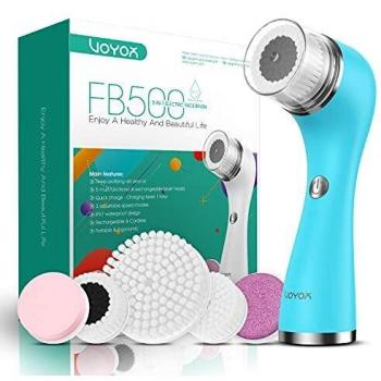 VOYOR 5 En 1 Recargable Cepillo Limpiador Facial Electrico Limpieza Facial Minimizador de Poros Removedor de Piel Muerta Cepillo Removedor de Maquillaje Cepillo Limpiador Corporal FB500