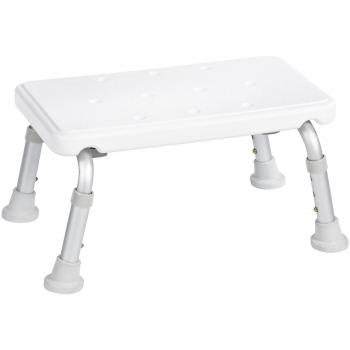 Taburete Escalón de Baño Ajustable en Altura Blanco 150 kg