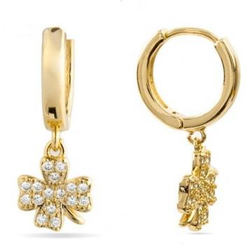 Pendientes Essential de Luxenter acabados en oro de 18k con circonita brillante