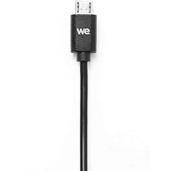 Bundle Cargador + Cable Micro USB 2.4A (12W Total) + Cable de 1m Negro