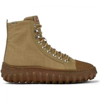 CAMPER Ground Women's Ankle Boots - Beige, Size 41 (US 10) - Cotton Fabric/Smooth Leather