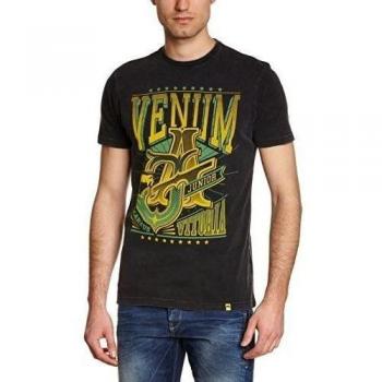 Venum T-Shirt José Aldo Vitoria - Camiseta de fitness para hombre, color negro / verde, talla 2XL
